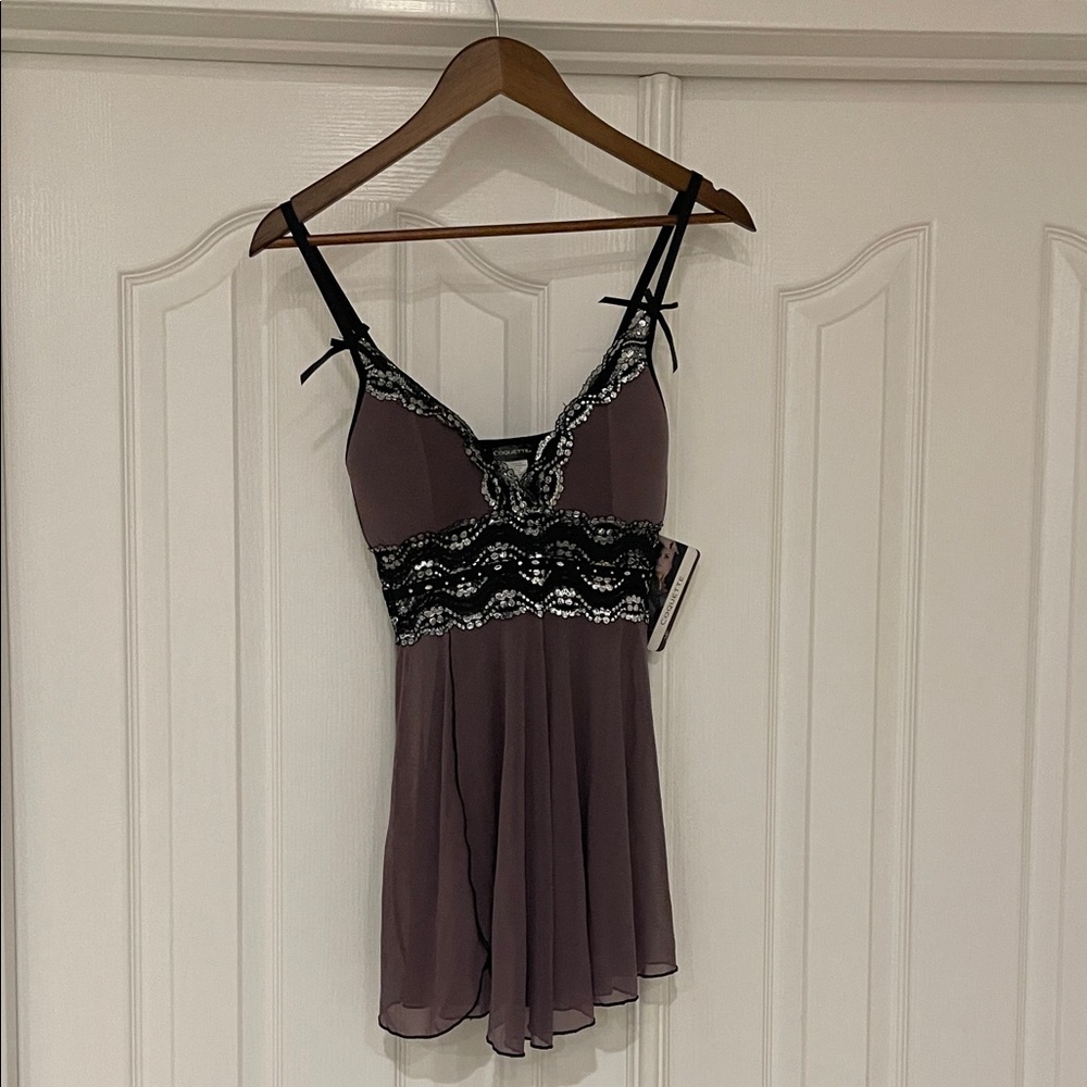 Coquette Padded Cup Babydoll sz S NWT - Picture 4 of 6